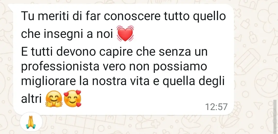 Testimonianza di una donna che riconosce il valore del metodo Prosperi e l’importanza di un vero professionista per migliorare la vita.