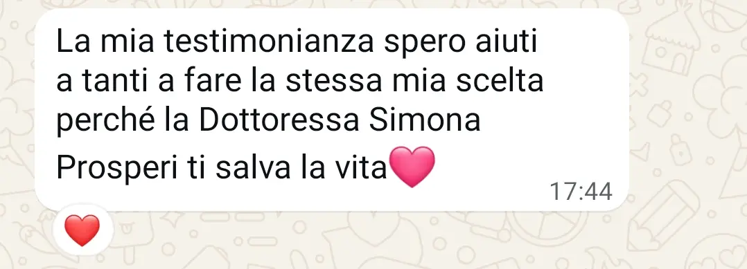 Testimonianza autentica di una cliente che racconta come la dottoressa Simona Prosperi e il suo metodo psicologico online le abbiano salvato la vita.